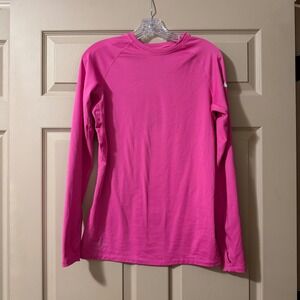 Nike Pro Combat Dri Fit Long Sleeve Fitted Athletic Top Hot Pink Women's Size L